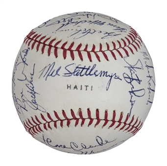 1969 NY Yankees Team Signed Baseball With 24 Signatures Including Thurman Munson (PSA/DNA)